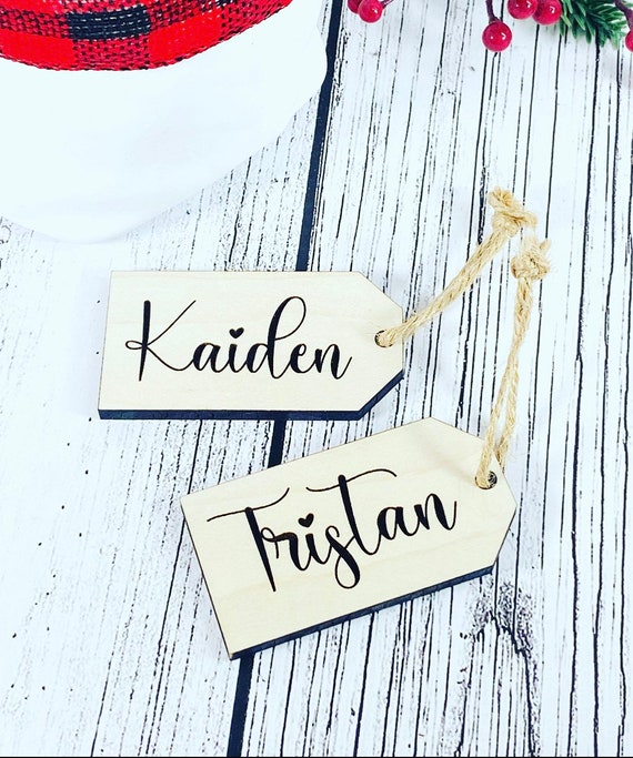 Reusable Wooden Gift Tags/Stocking Tags  - Custom Name Tag