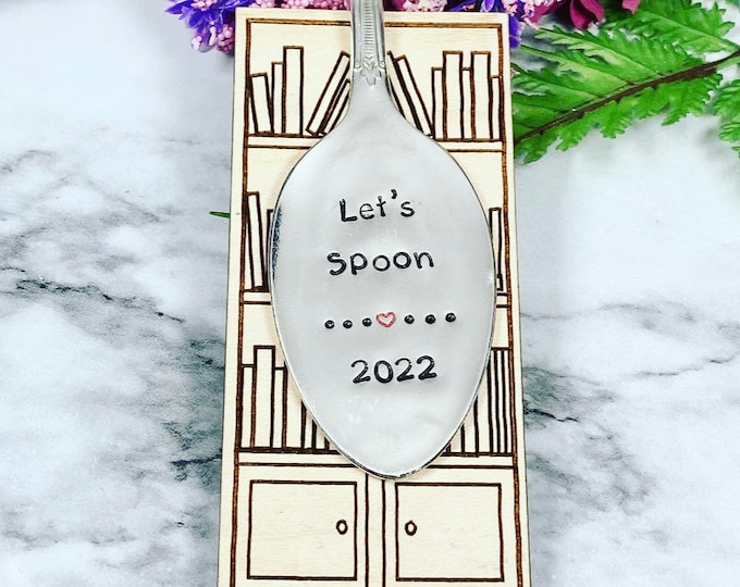 Let’s Spoon -Vintage spoon bookmark - Unique Bookmark - upcycled Silverware - Anniversary-Mother’s Day - Book Lover