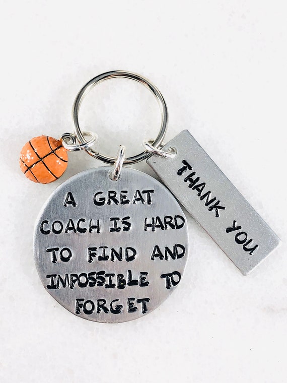 Choice of Basketball, Football, Baseball, Soccer, Volleyball Coach Keychain - A great coach is hard to find.... - Coach gift