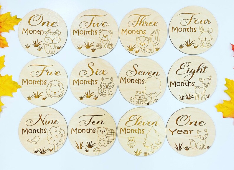 Baby Milestone Photo Props - Woodland Theme - Monthly and Firsts - Etsy