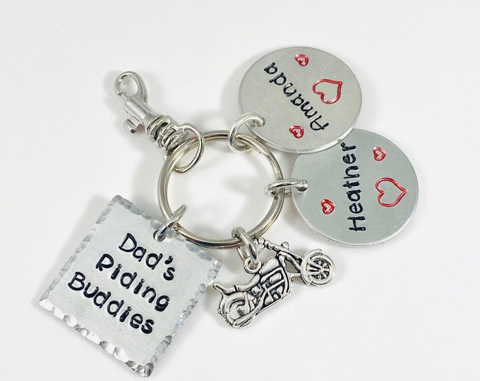 Personalized Keychain for Dad or Any other Name - Dad's Riding Buddies - Motorcycle Keychain