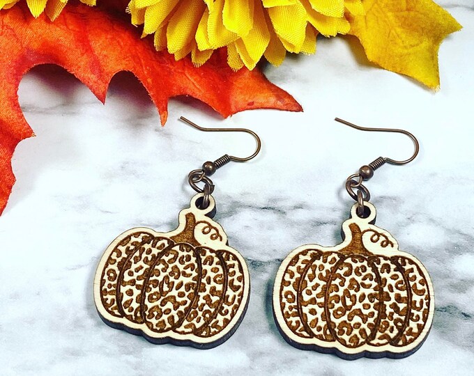 Leopard Pumpkin Earrings Dangle or Studs