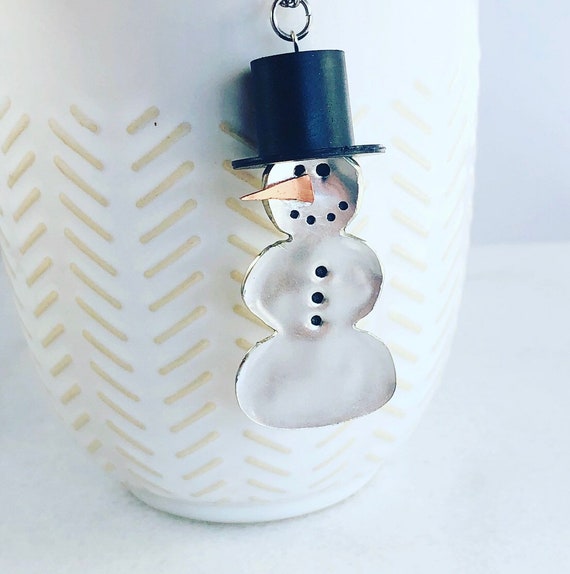 Spoon Snowman Necklace or Ornament - Snowman Necklace - Repurposed Spoon