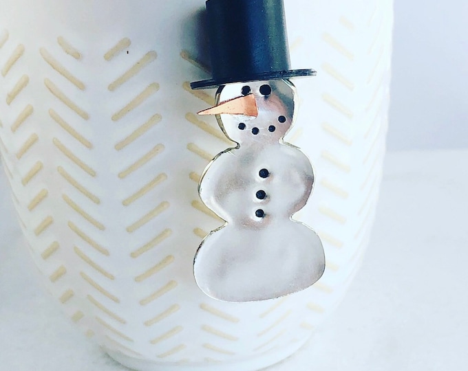Spoon Snowman Necklace or Ornament - Snowman Necklace - Repurposed Spoon