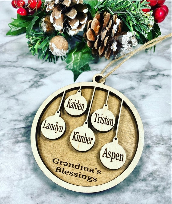 Personalized Family Name Ornaments- Up to 15 names - Customized with each family member’s name - SHIPS fast!