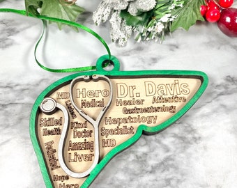 Anatomical Liver Dr. Christmas ornaments -  Liver Doctor Ornament - Hepatologist