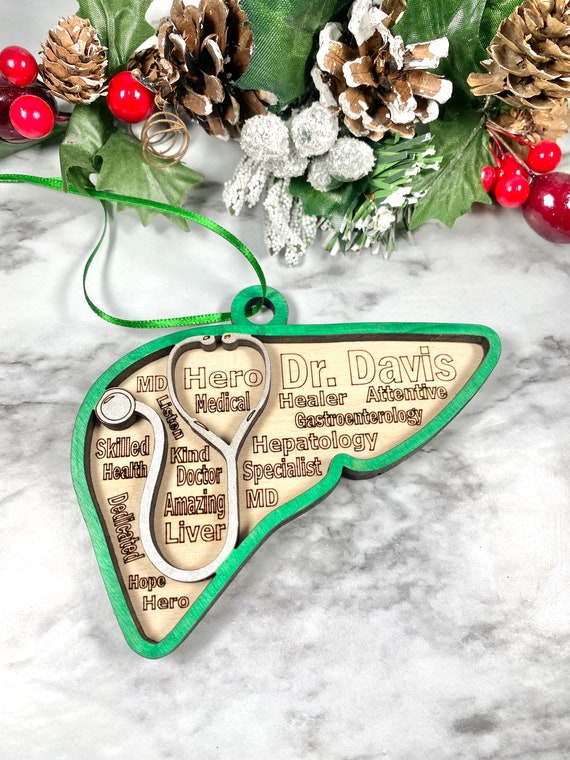 Anatomical Liver Dr. Christmas ornaments -  Liver Doctor Ornament - Hepatologist