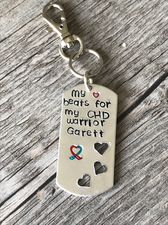 Personalized Name CHD Awareness Keychain