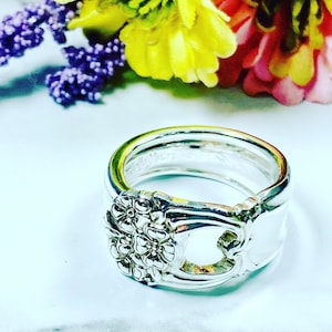 Eternally Yours  Ring - Floral Spoon Ring - Vintage 1941 Silverware Ring