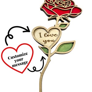 Personalized Rose - Cuatom Flower - Personalized Forever Rose - Wooden Rose - Name Rose