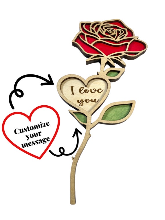 Personalized Rose - Cuatom Flower - Personalized Forever Rose - Wooden Rose - Name Rose