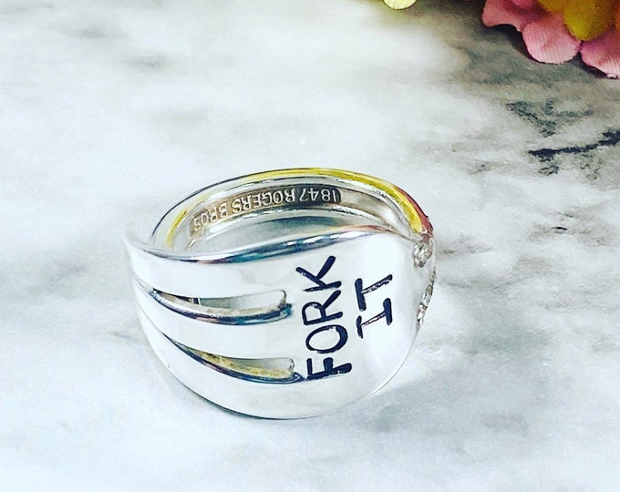 Funny Fork Ring - Fork It ring - Silverware Ring - Spoon Rings