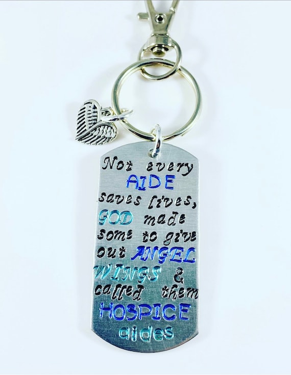 Hospice Aide Keychain or Necklace - Some Aides Hand Out Angel Wings - Nurse Keychain