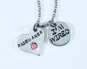Medical ID necklace, Pacemaker necklace, custom medical ID necklace