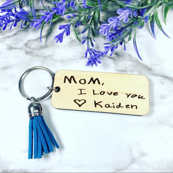 Kids Handwritten keychain from their handwriting - Handwriting keychain - Handwritten message keychain!
