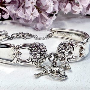 Horse spoon handle bracelet - Eternally Yours Spoon Pattern from 1941 - Horse lover - Repurposed Spoon Bracelet - Upcycled
