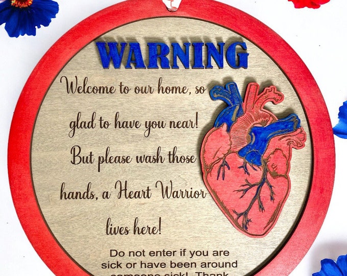 CHD door hanger/ Heart Warrior Door Hanger