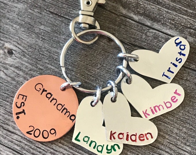 Grandma/Mom/Dad/etc Keychain with kids names