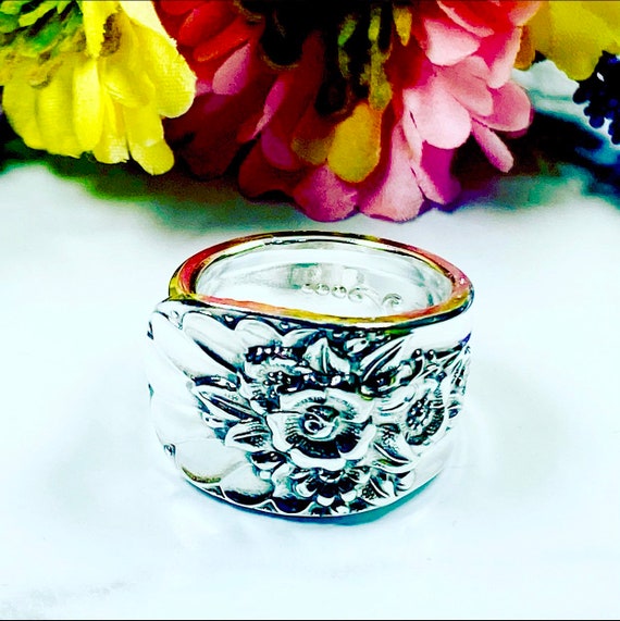Spoon Ring - Jubilee Floral Spoon Ring - Vintage Silverware Ring