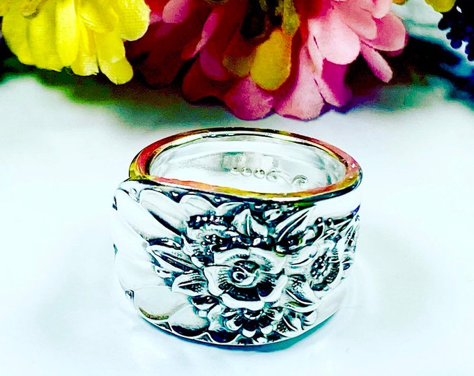 Spoon Ring - Jubilee Floral Spoon Ring - Vintage Silverware Ring
