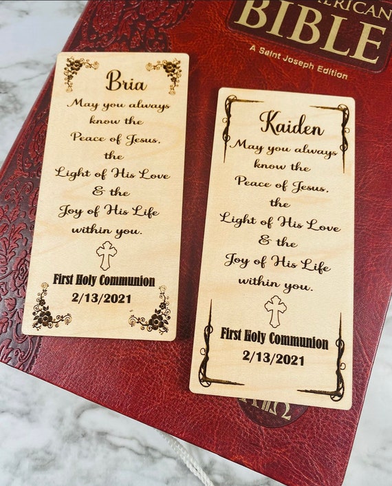 First Communion Bookmark - Personalized First Communion bookmark - Custom Name Bookmark - First Communion gift