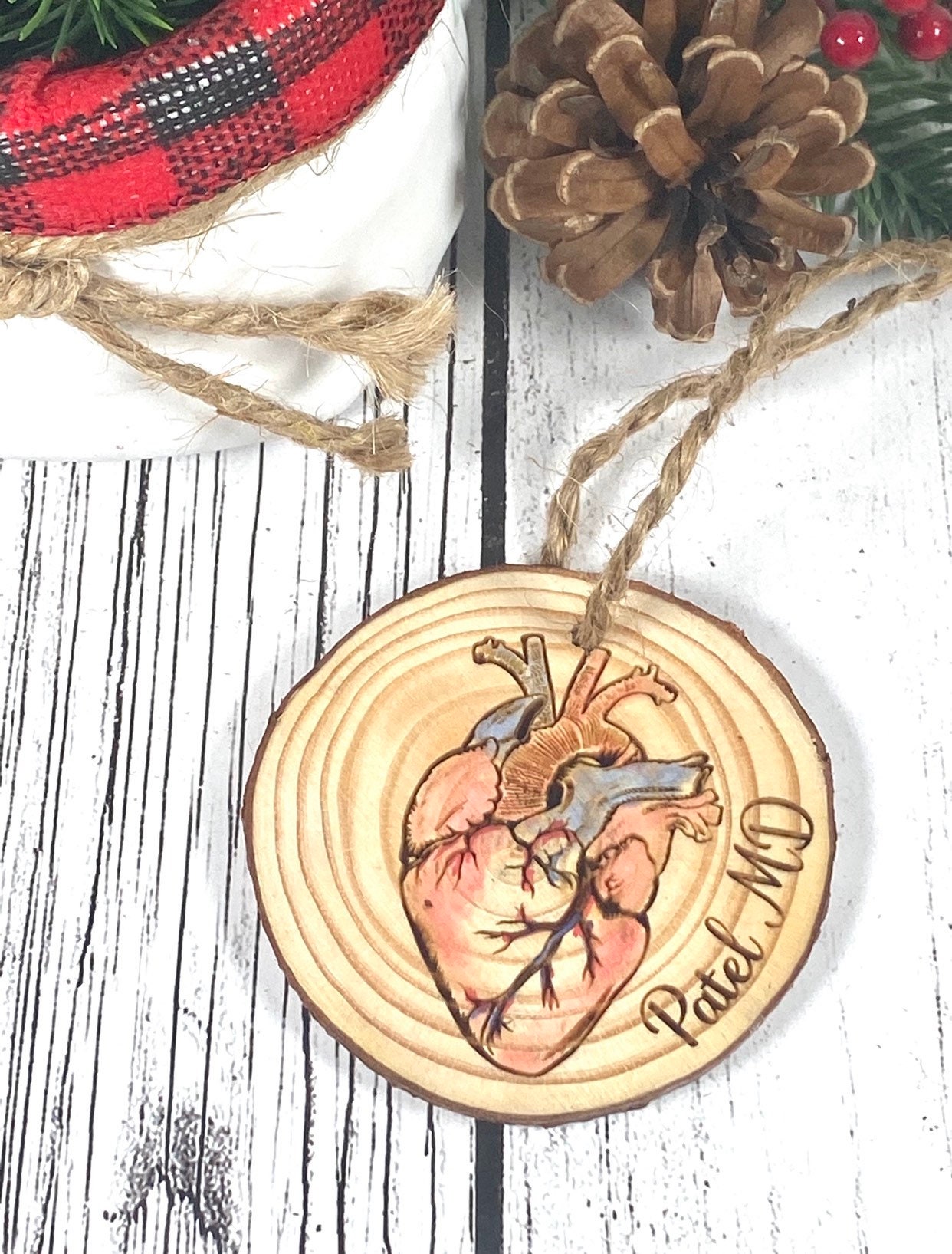 Anatomical Heart Christmas ornaments Cardiology CHD ornament Can