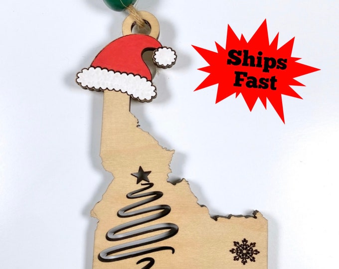 Idaho Christmas Ornament - Idaho Santa Hat - Idaho Santa - Idahome - Idaho Love - Idahoan