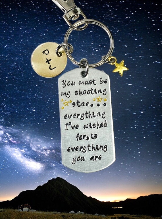 You are my shooting star - Anniversary Keychain- Lover's Keychain PERSONALIZED