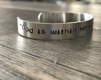 Psalm 46:5, God is within her, she will not fall" Faith Bracelet, can be customized upon request