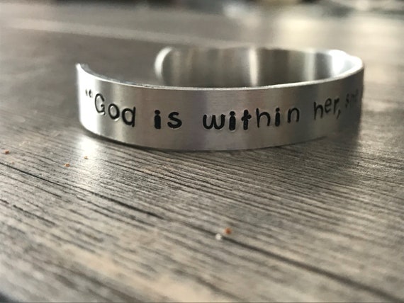 Psalm 46:5, God is within her, she will not fall" Faith Bracelet, can be customized upon request
