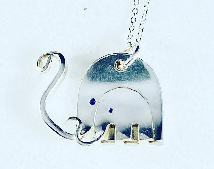 Mom and Baby Elephant Vintage Fork Necklaces - Repurposed Silverware