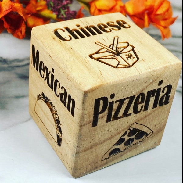 2” Custom Dinner/Food dice -dinner decision made easy- Can’t decide what to eat for dinner? Roll the die!-Dinner decision -Choose your sides