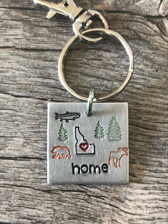 Idaho Keychain or Necklace- I love Idaho - For the love of all things Idaho - Free shipping