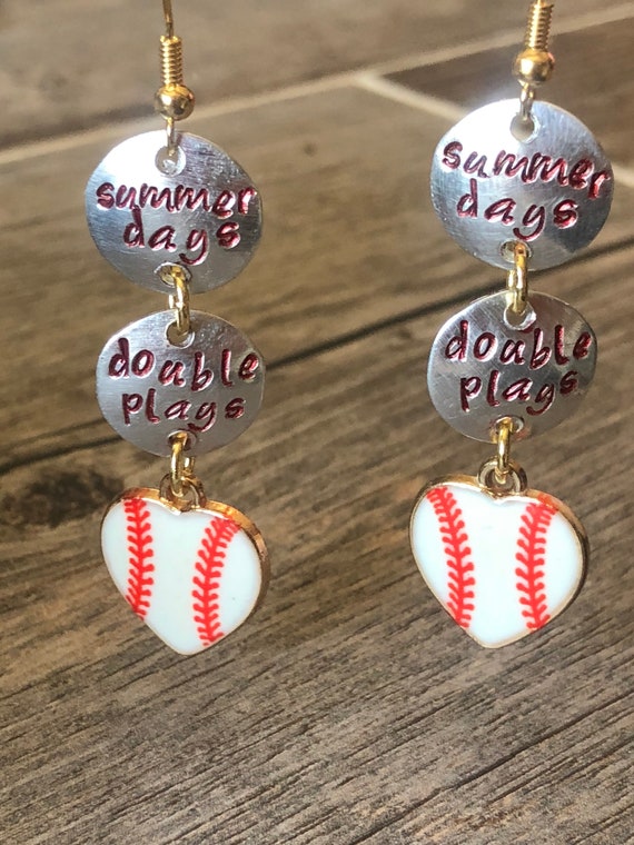 Baseball Earrings - Summer Days & Double Plays - Domed