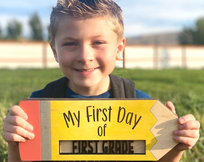 Back to School Sign - First/Last Day of School Sign - Interchangeable