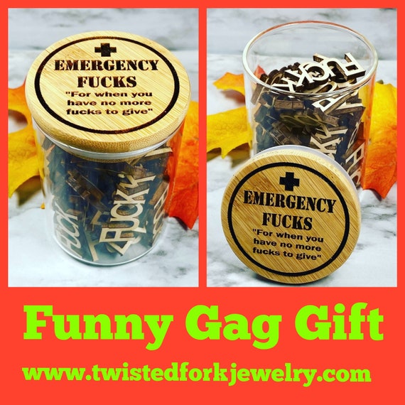 Gag Gift - Emergency F**k jar- Funny Give a F**k jar - White Elephant Gift - Office Humor