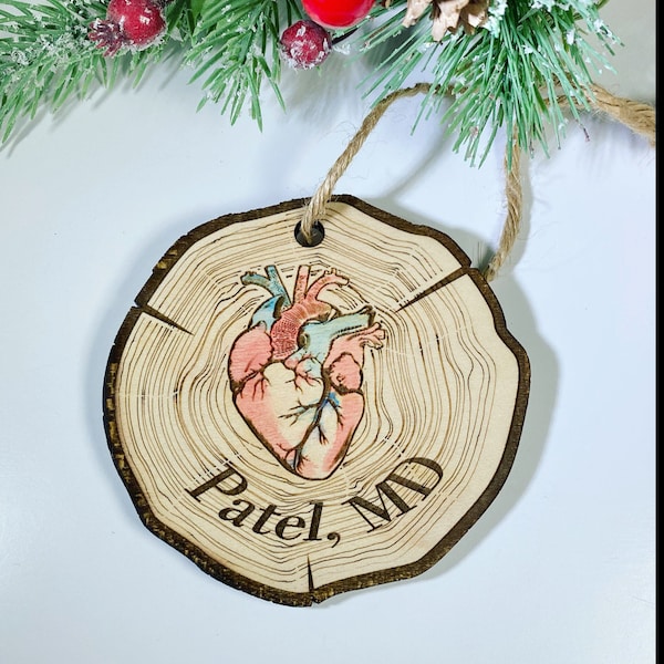 Anatomical Heart Christmas ornaments - Cardiology -CHD ornament - Can be Personalized