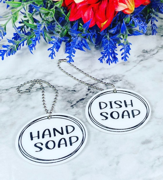 Acrylic Soap Labels - Dish Soap Label - Hand Soap Label