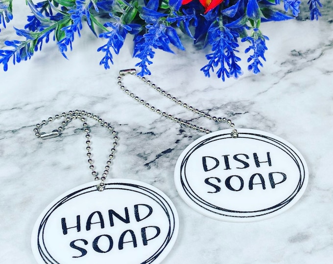 Acrylic Soap Labels - Dish Soap Label - Hand Soap Label