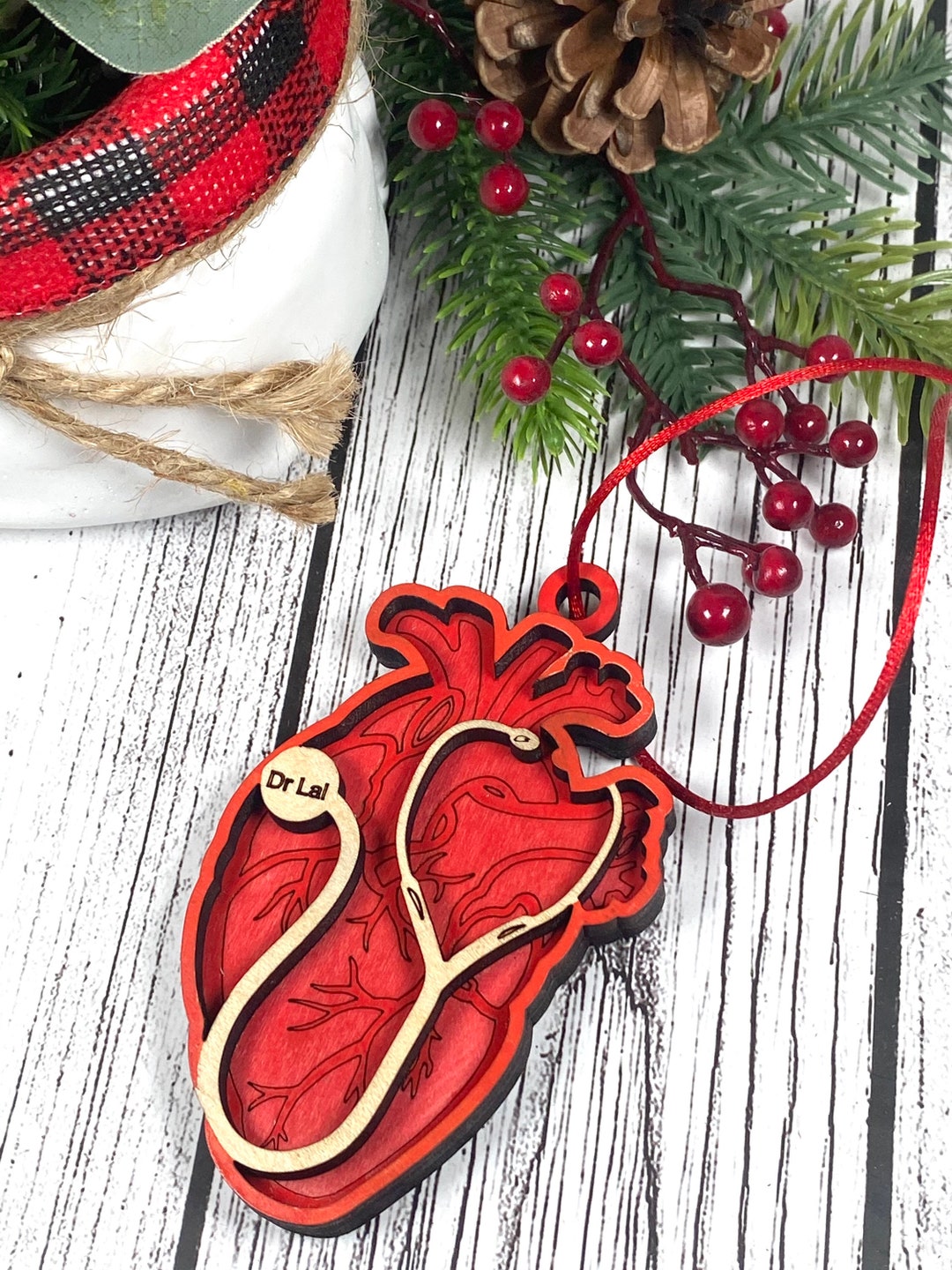 Anatomical Heart Christmas Ornaments Cardiology cardiologist Ornament ...