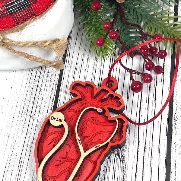 Anatomical Heart Christmas ornaments - Cardiology -Cardiologist ornament