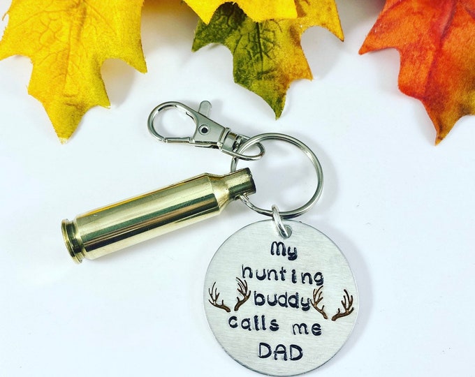 My hunting buddy calls me dad - Dad/Grandpa/Mom/ETC Keychain