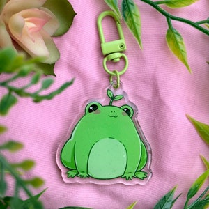 Frog Pal Keychain - Cute Green Frog Acrylic Keychain