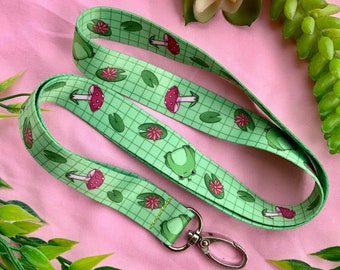 Frog Pal Lanyard/Keychain- Cute Green Frog Nylon Lanyard