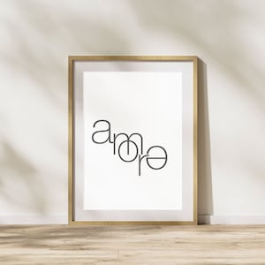 Amore Printable Art. Amore Wall Art. Love Quote Prints. Amore Poster. Wall Art Prints. Wall Decor. Italian Wall Decor. Typography Art