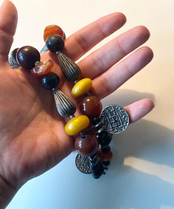 Vintage Boho necklace with semi-precious stones a… - image 7