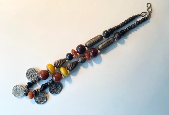 Vintage Boho necklace with semi-precious stones a… - image 5