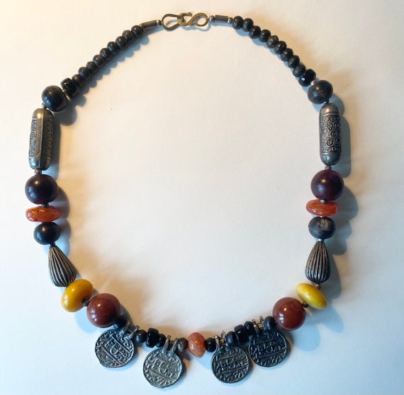 Vintage Boho necklace with semi-precious stones a… - image 4
