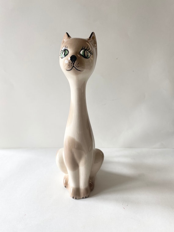 【misen2014さま】vintage figure ୨୧ ベージュ 猫ちゃん Vintage Siamese Cat Porcelain Ceramic Figurine ( Napco Lookalike
