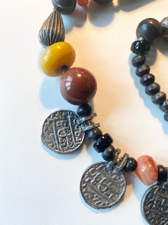 Vintage Boho necklace with semi-precious stones a… - image 9